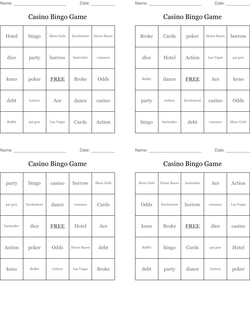 Casino Bingo Game 