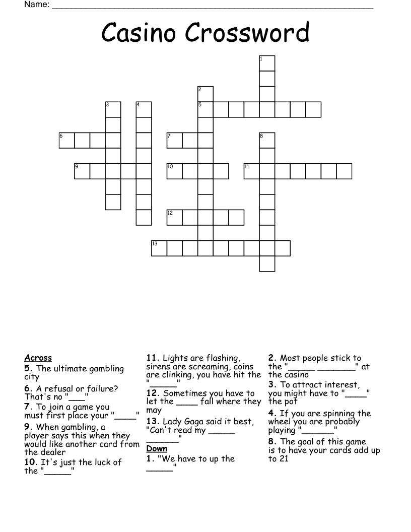 Casino Crossword