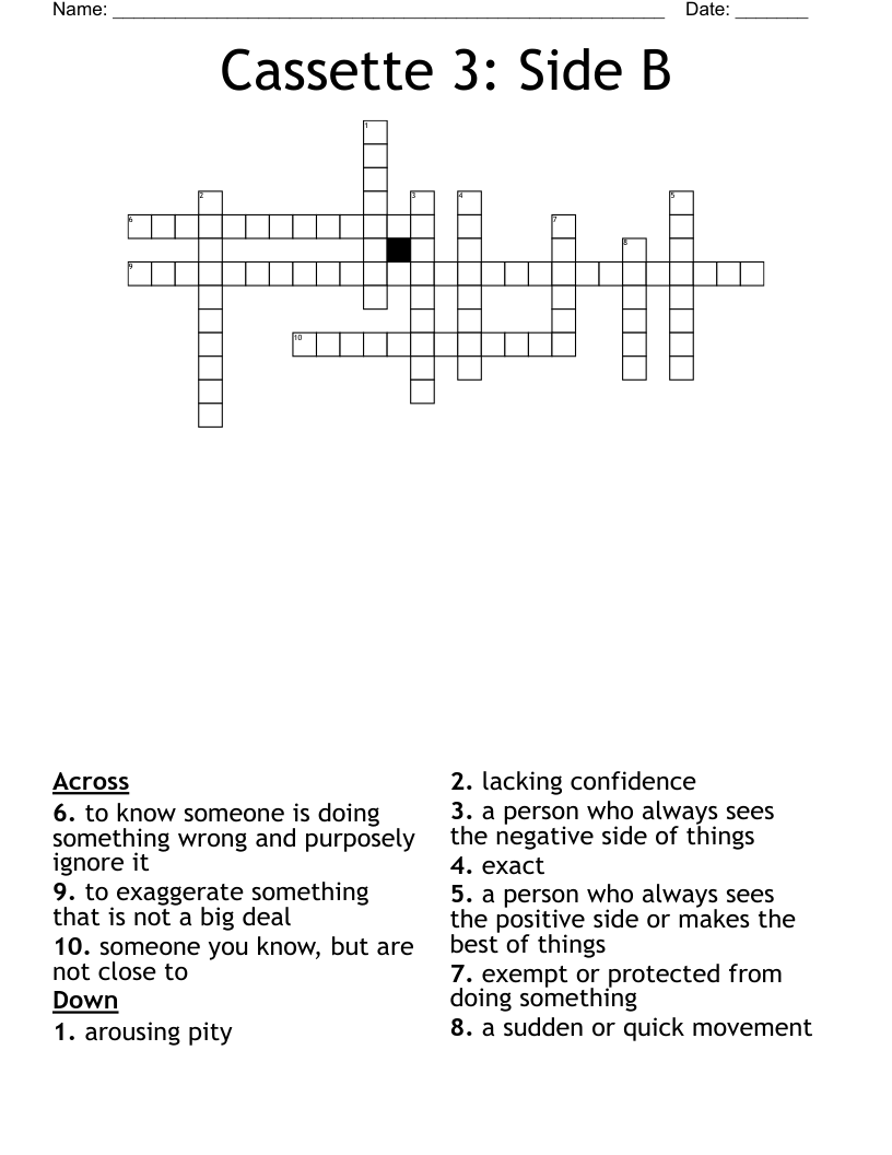 Cassette 3:  Side B Crossword