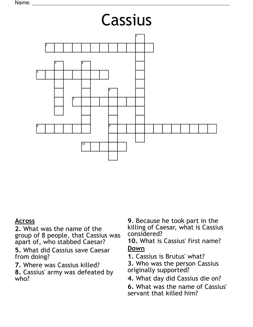 Cassius Crossword