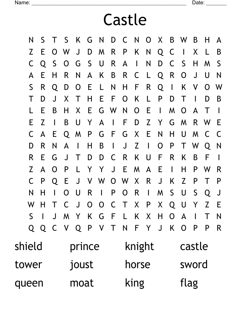Castle Word Search