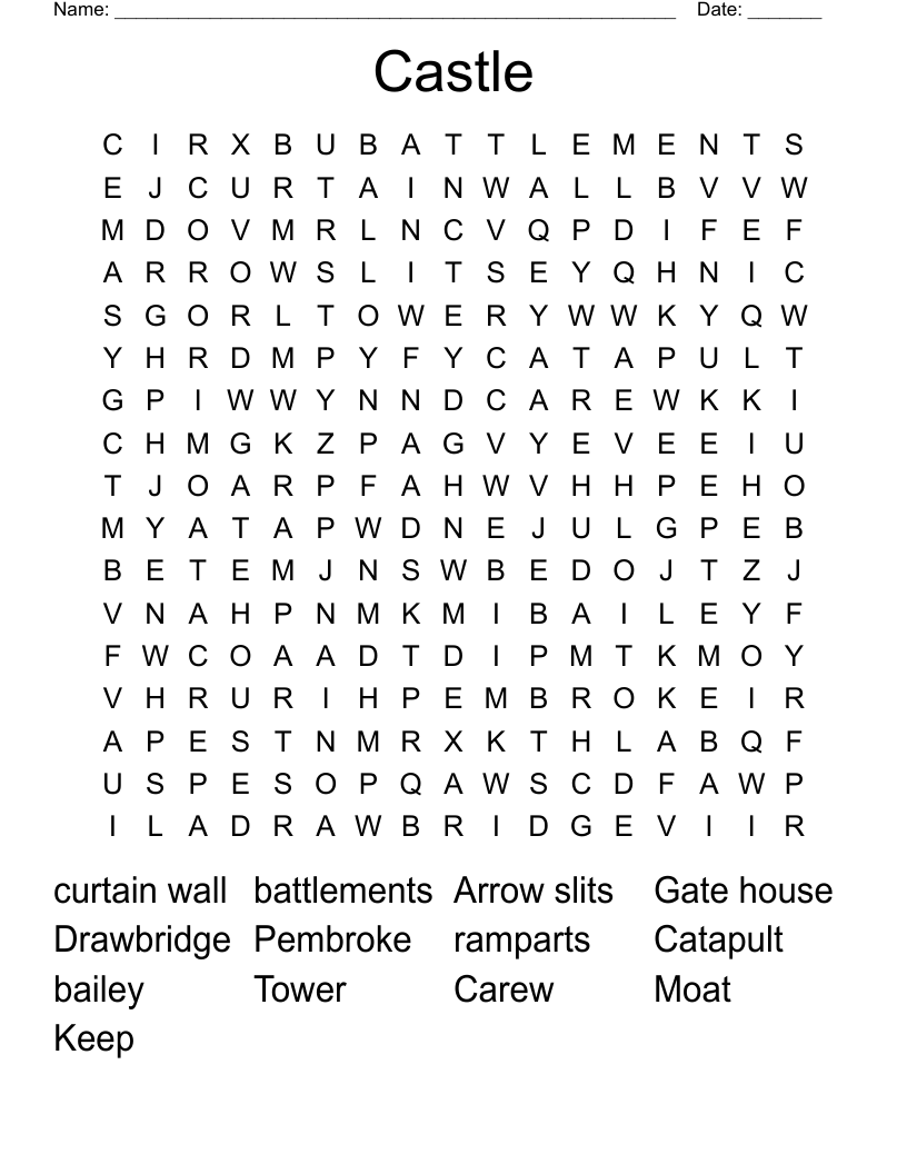 Castle Word Search