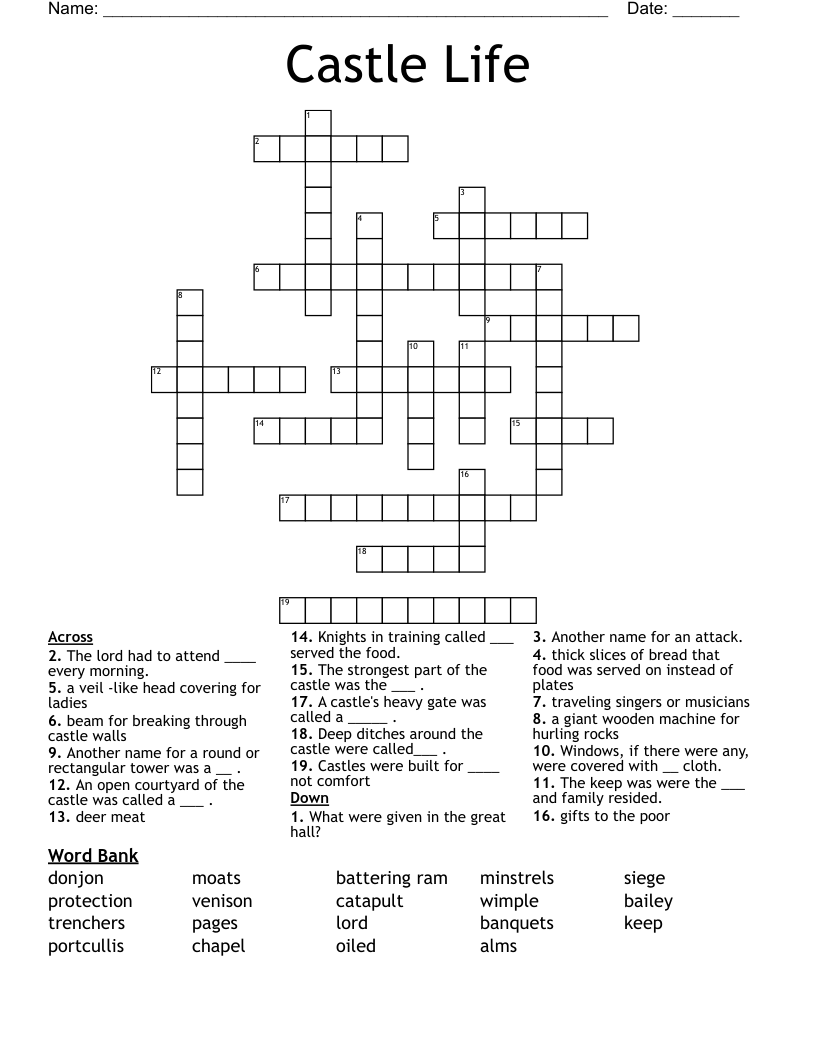 Castle Life Crossword