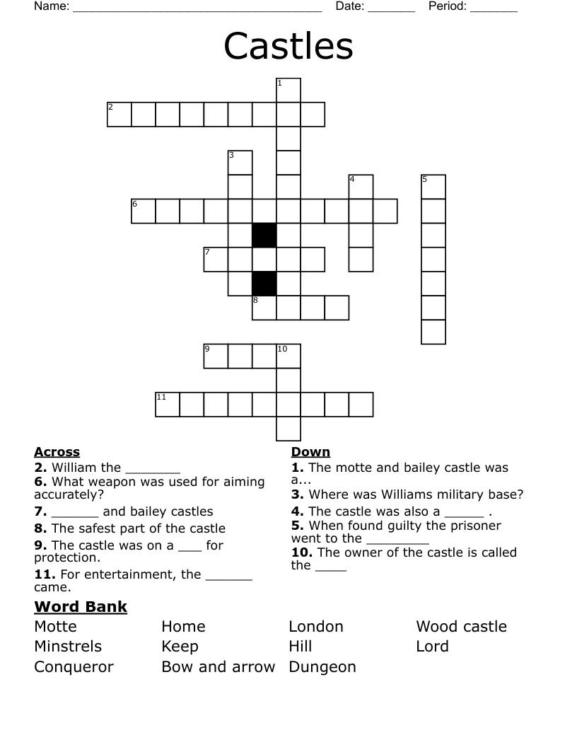 Castles Crossword