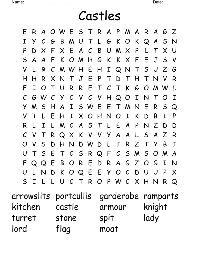 Castles Word Search
