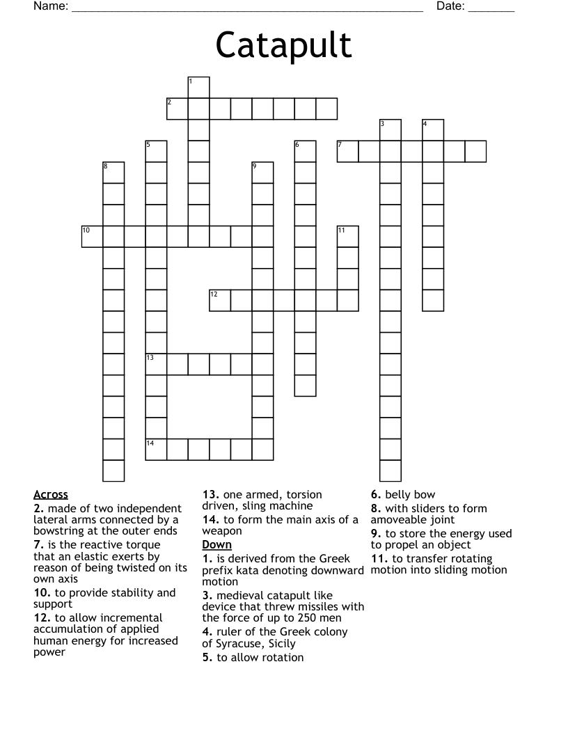 Catapult Crossword