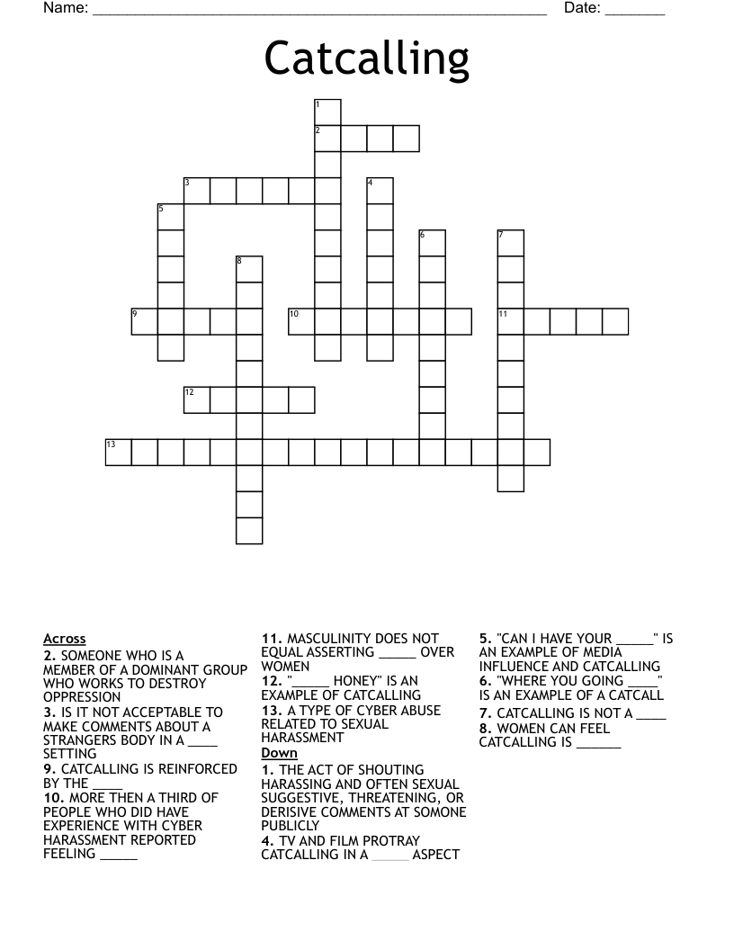 Catcalling  Crossword