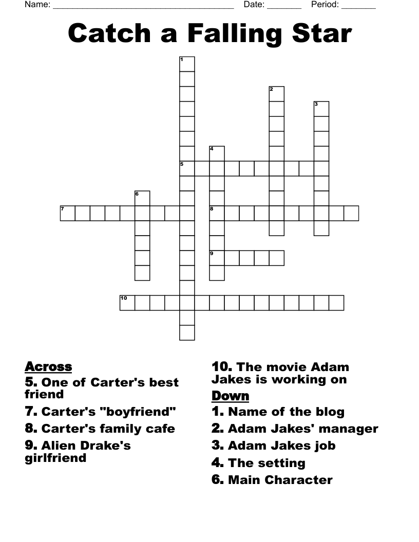 Catch a Falling Star  Crossword