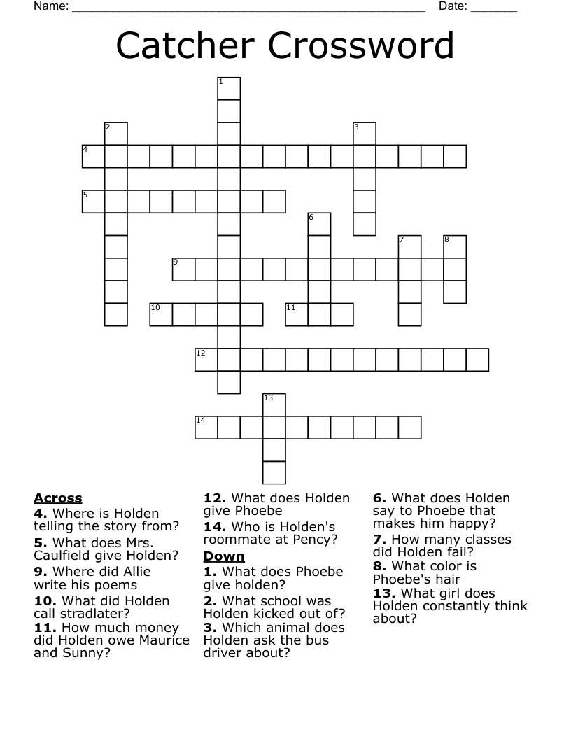 Catcher Crossword