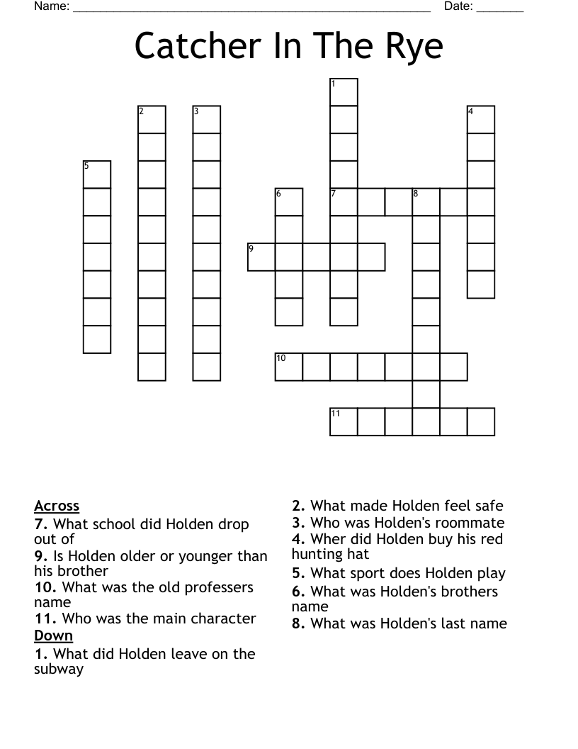 Catcher In The Rye Crossword