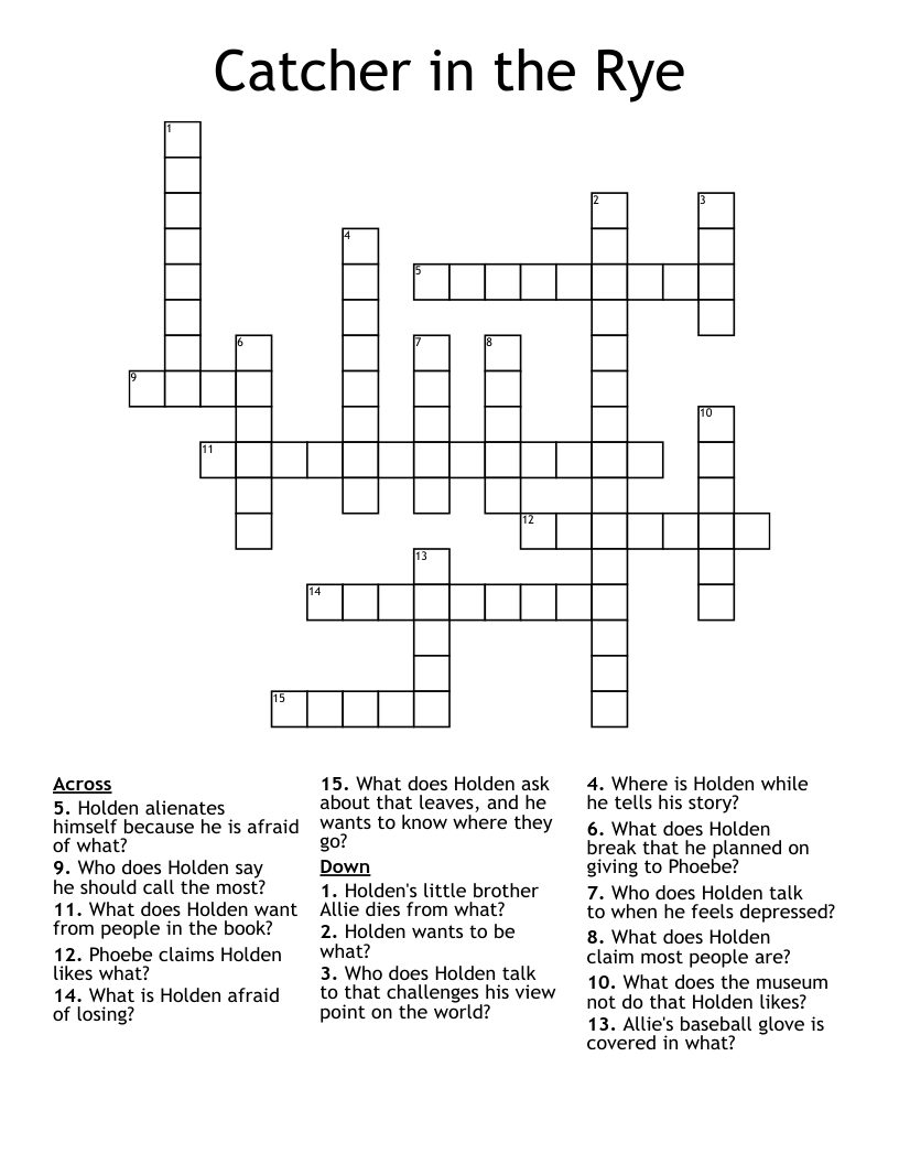 Catcher in the Rye Crossword