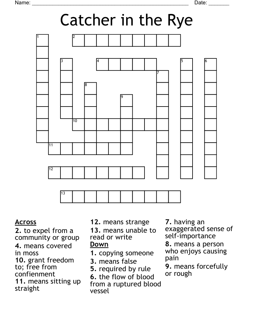 Catcher in the Rye Crossword