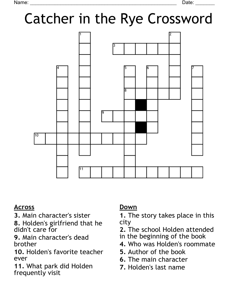 Catcher in the Rye Crossword