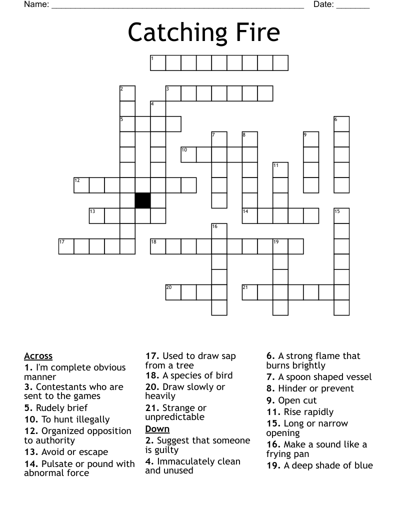Catching Fire Crossword