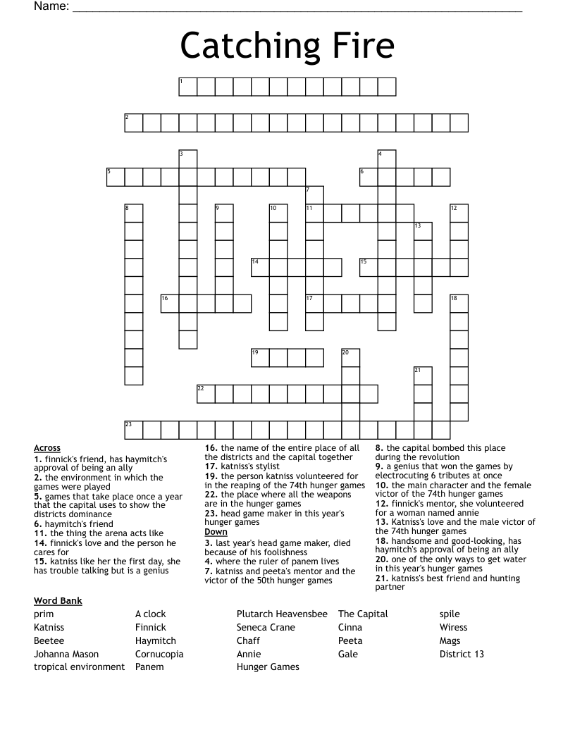 Catching  Fire Crossword