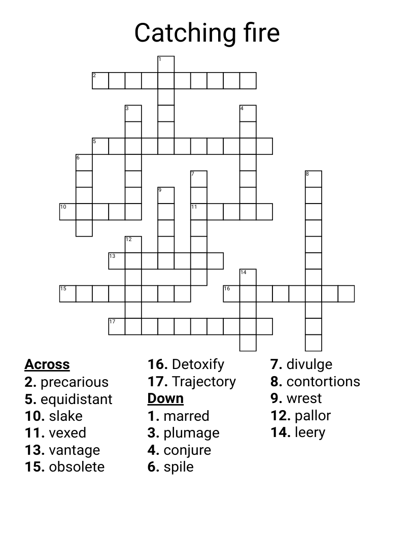 Catching fire Crossword