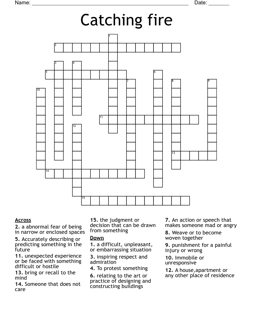 Catching fire Crossword