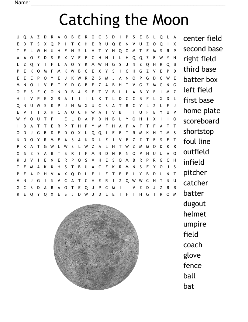 Catching the Moon Word Search