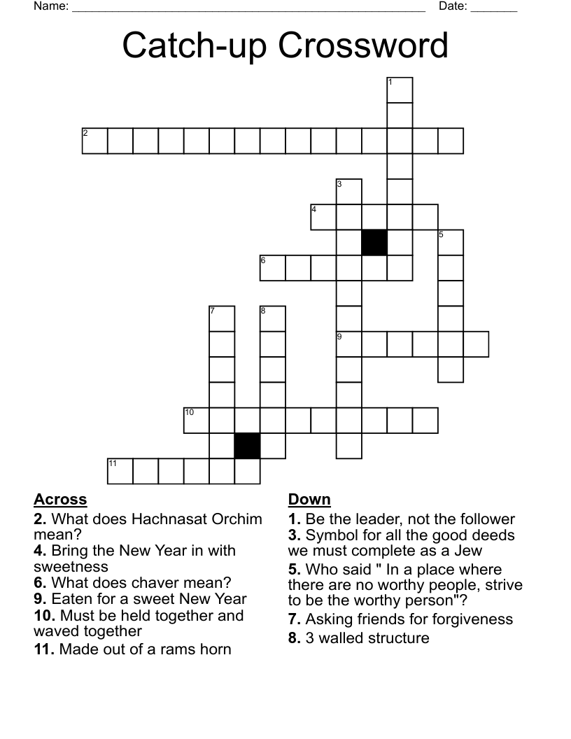 Catch-up Crossword