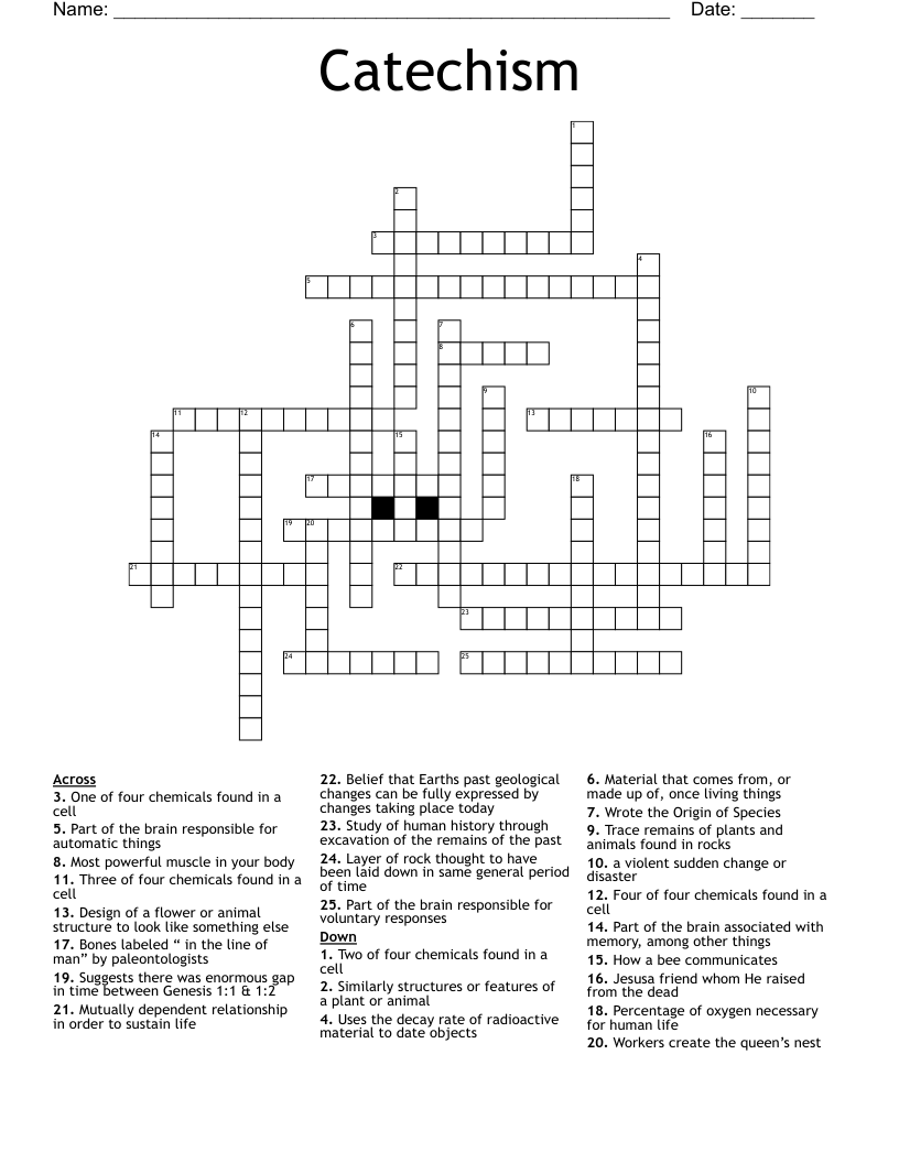 Catechism Crossword