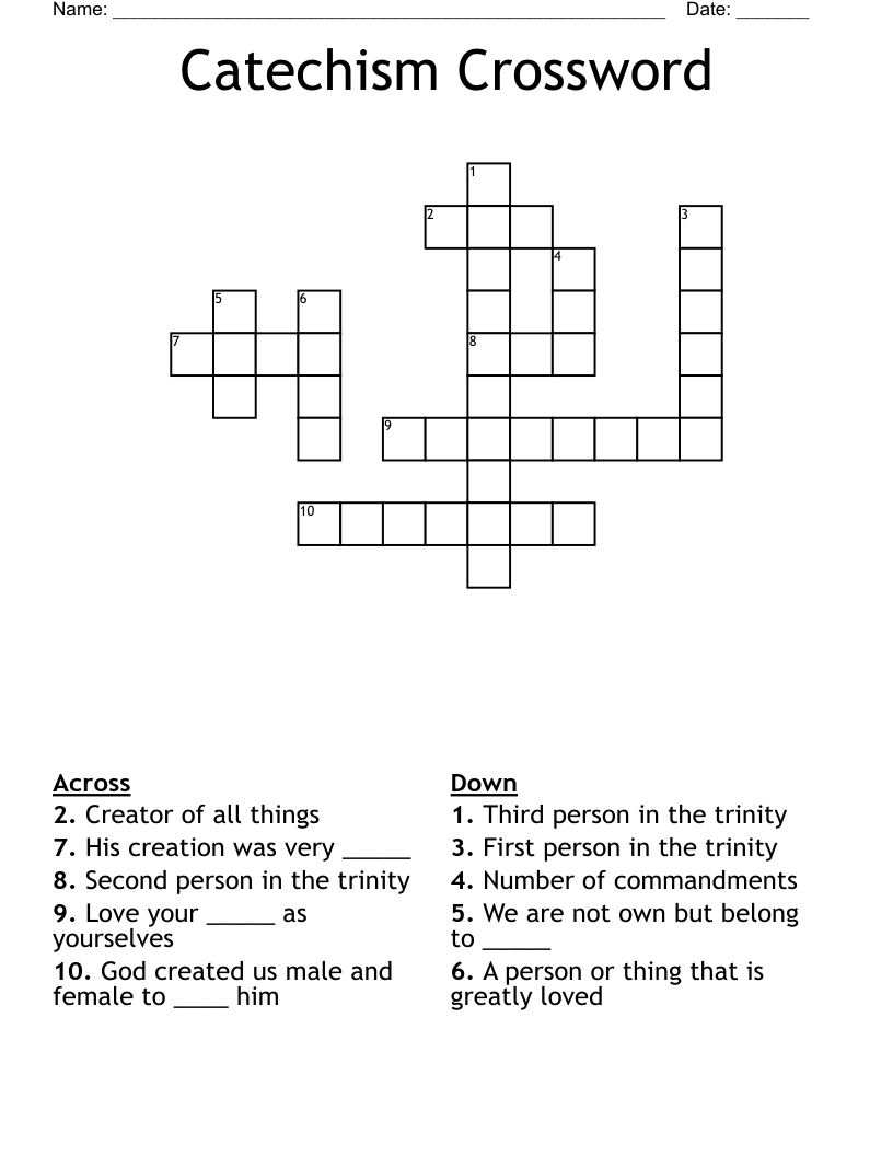 Catechism Crossword