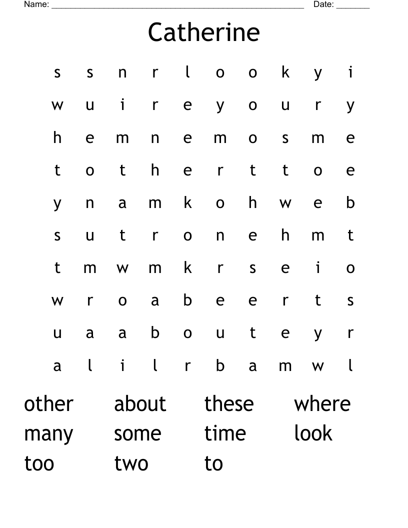 Catherine Word Search