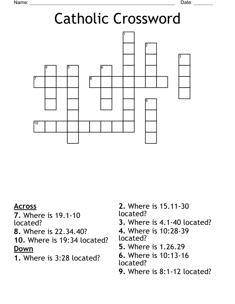 Catholic Crossword