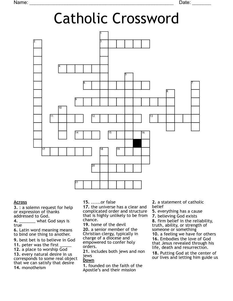 Catholic Crossword