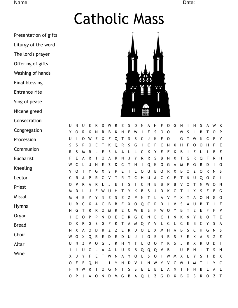 Catholic Mass Word Search