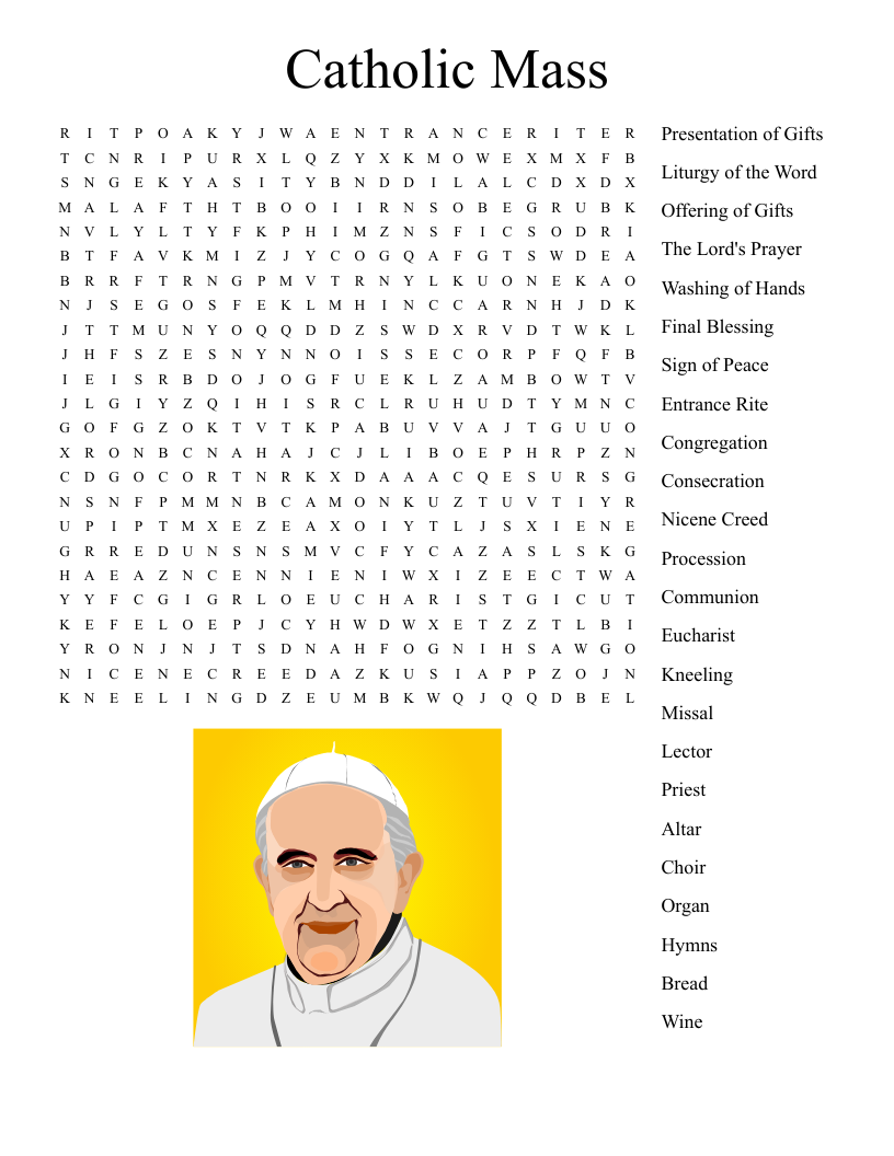 Catholic Mass Word Search