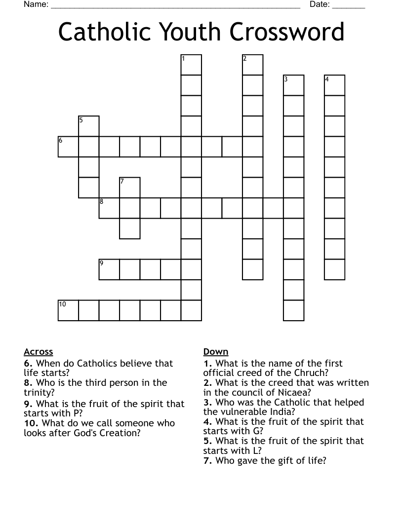 Catholic Youth Crossword
