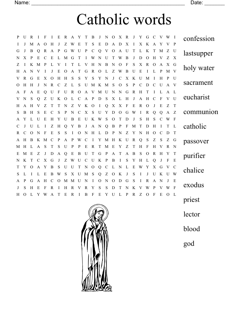Catholic words Word Search