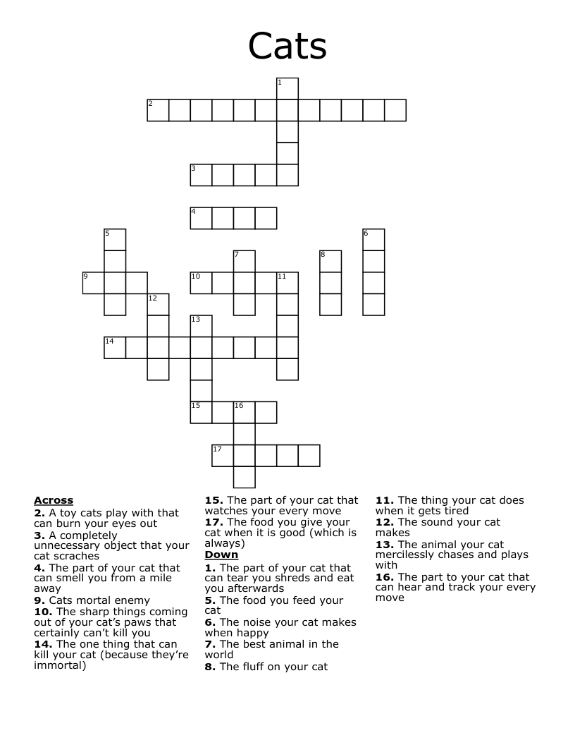 Cats Crossword