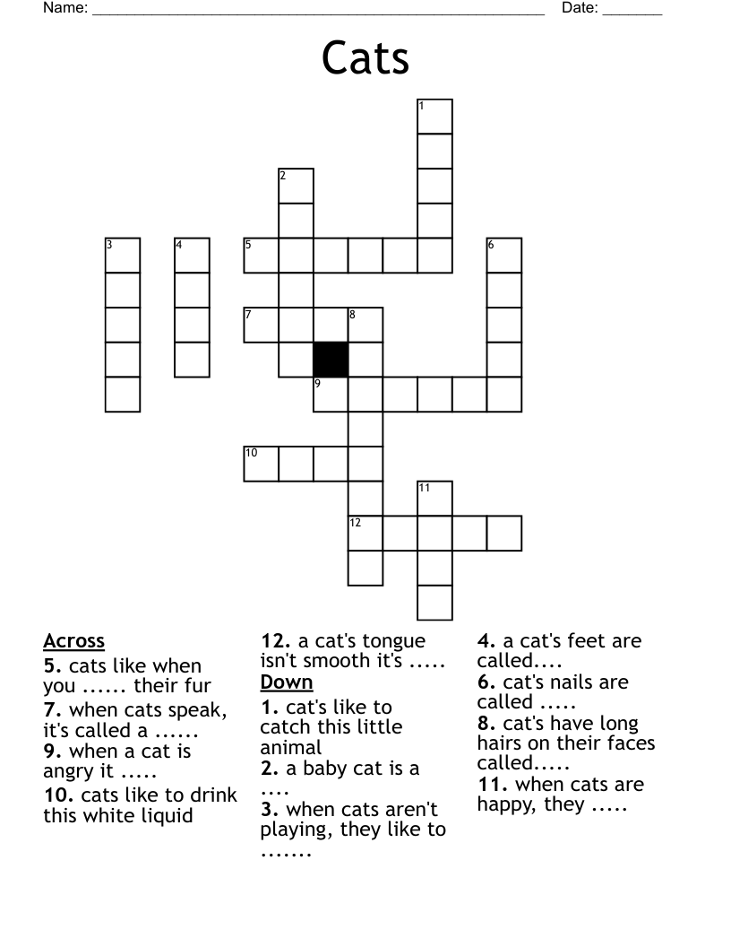 Cats Crossword