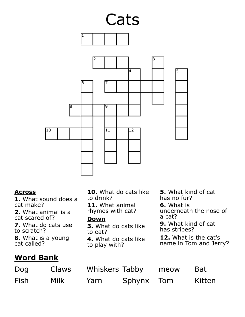 Cats Crossword