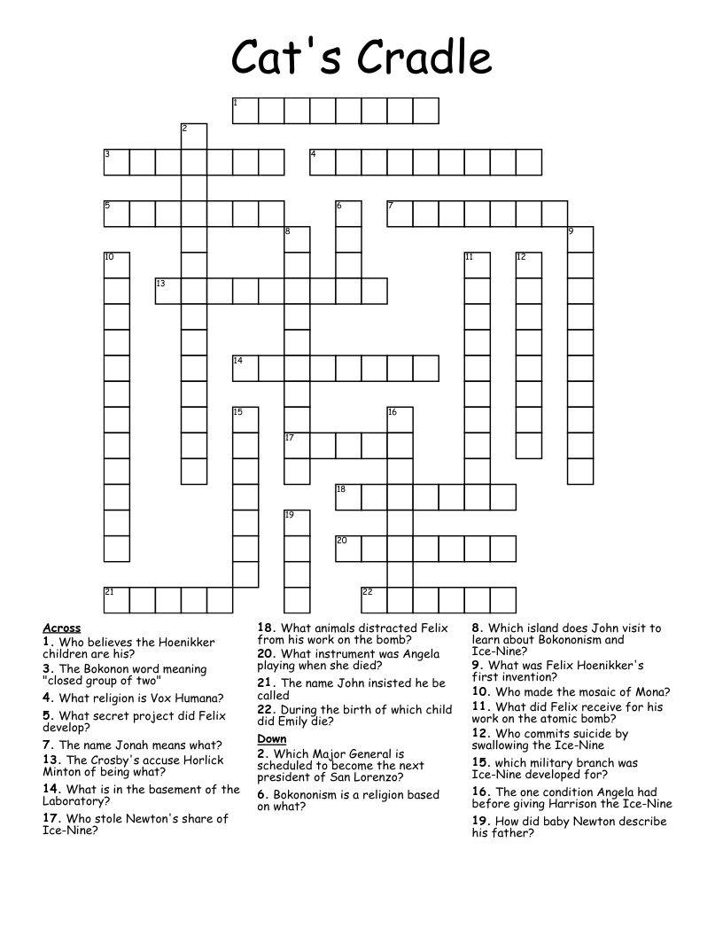 Cat's Cradle Crossword