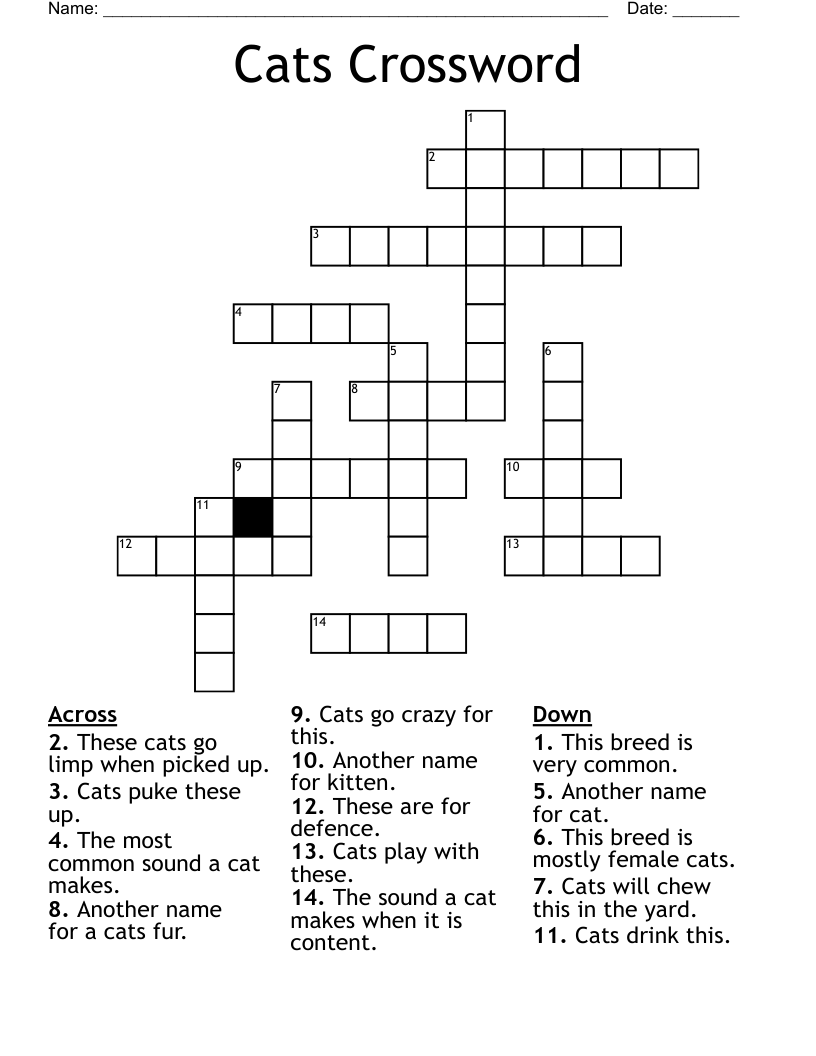 Cats Crossword