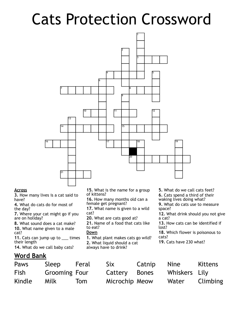 Cats Protection Crossword