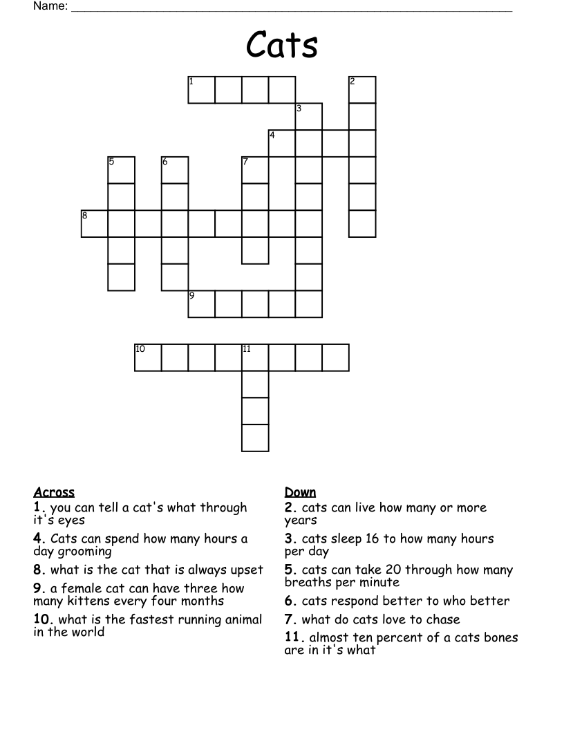Cats  Crossword