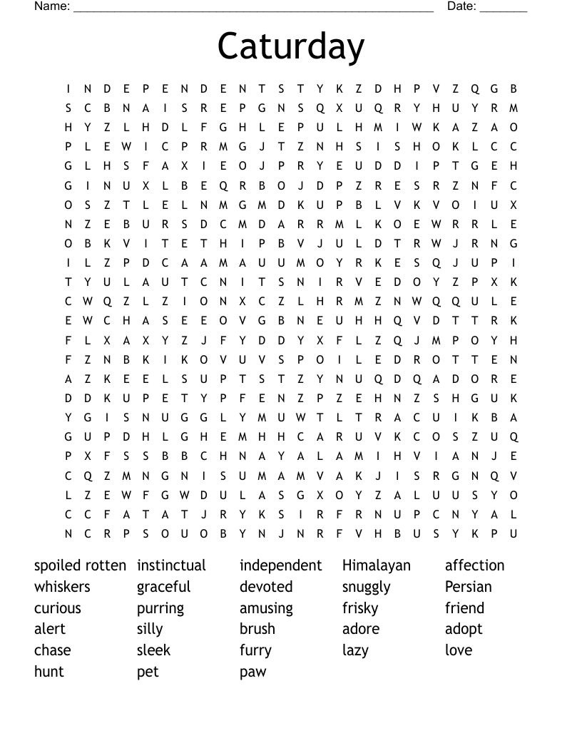 Caturday Word Search