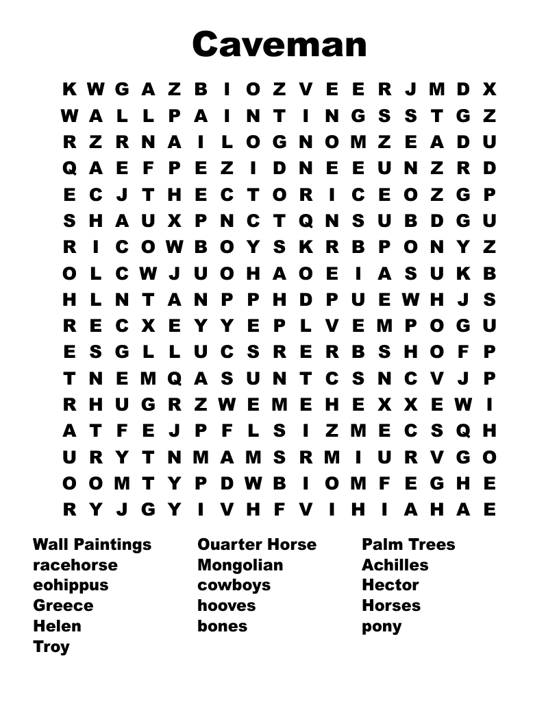 Caveman Word Search