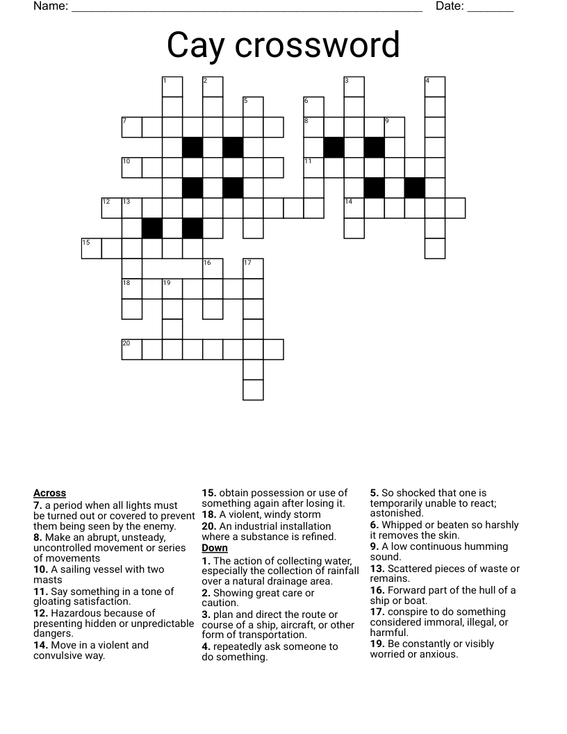 Cay crossword