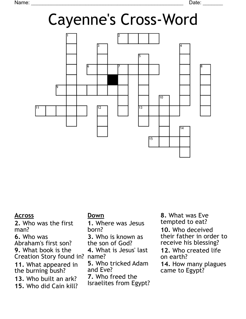 Cayenne's Cross-Word Crossword
