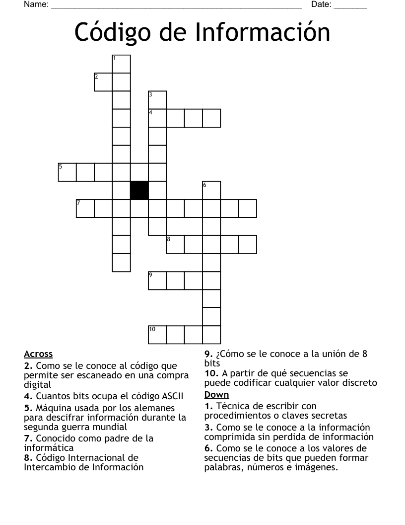 Código de Información Crossword