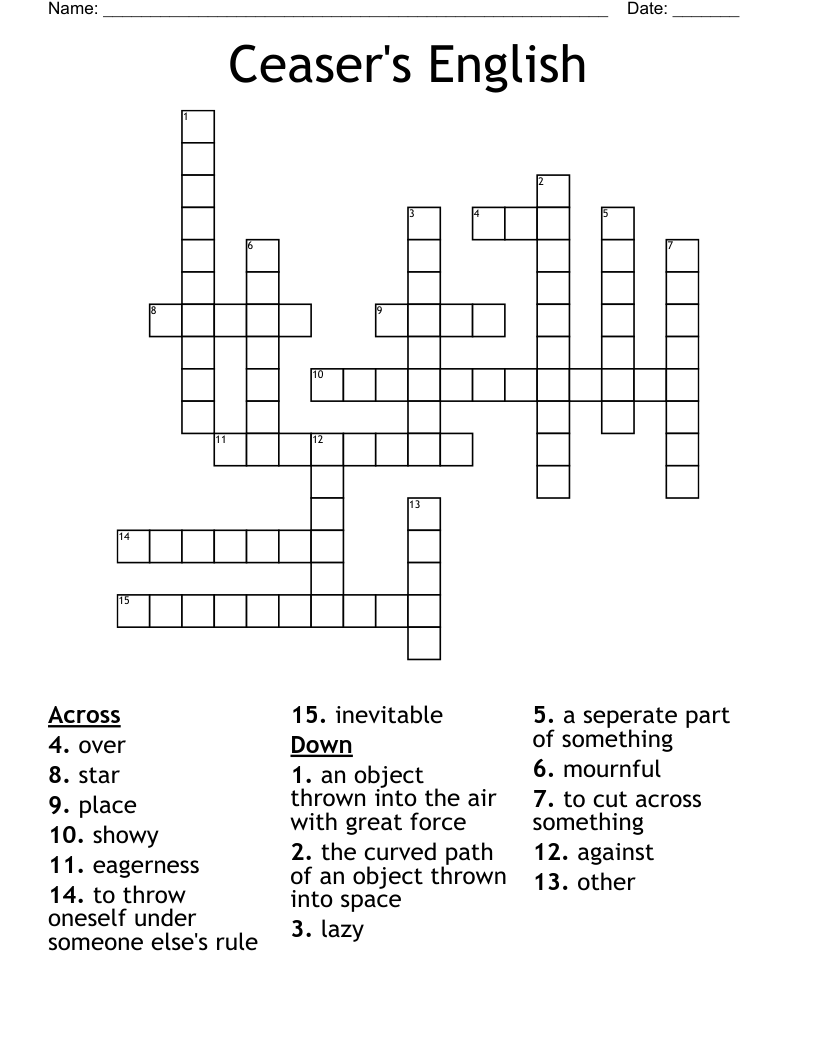Ceaser's English Crossword