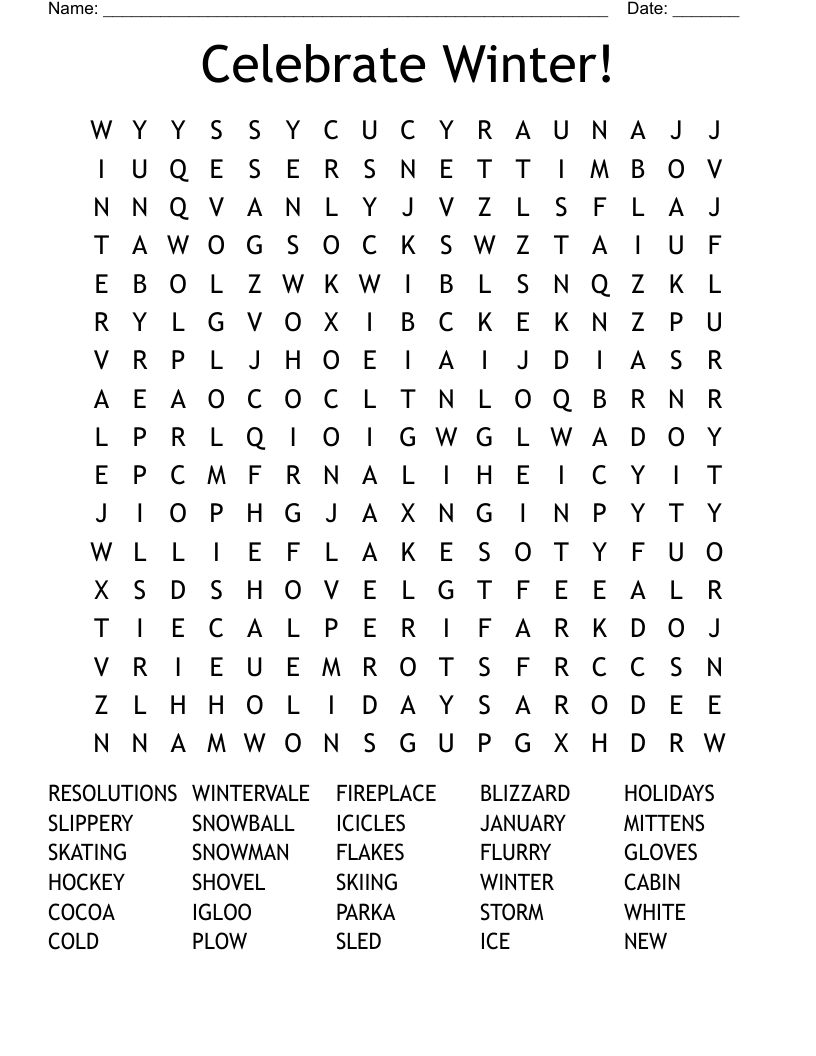 Celebrate Winter! Word Search