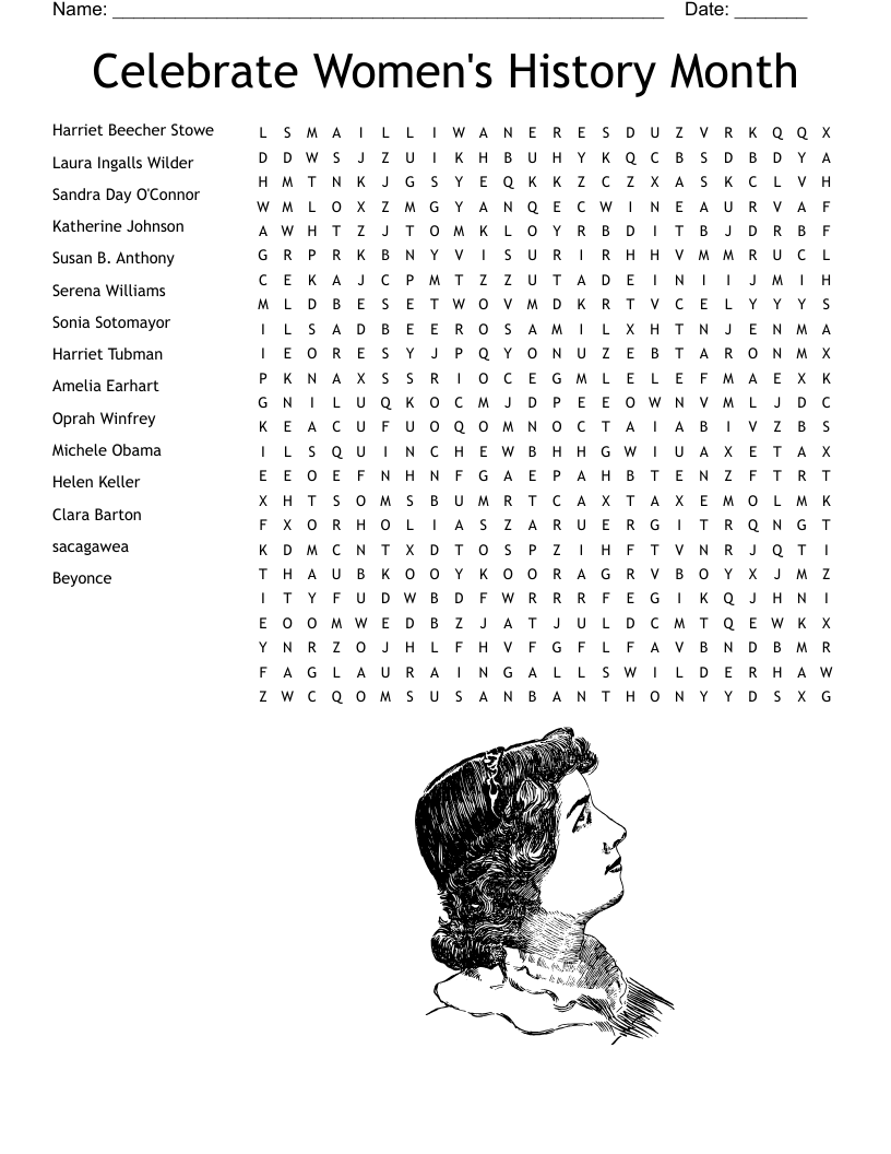 Celebrate Women's History Month Word Search