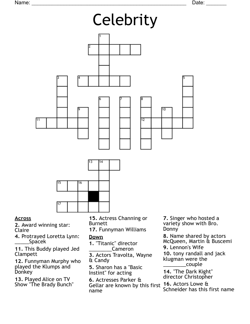 Celebrity Crossword
