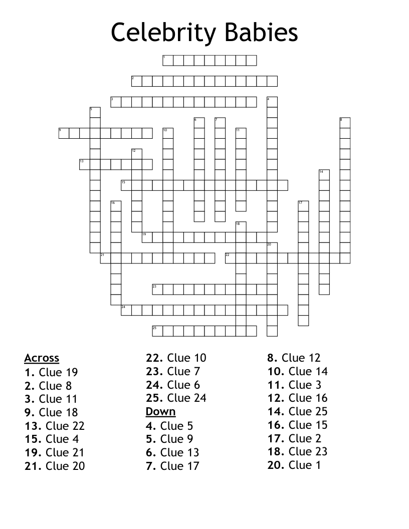 Celebrity Babies Crossword