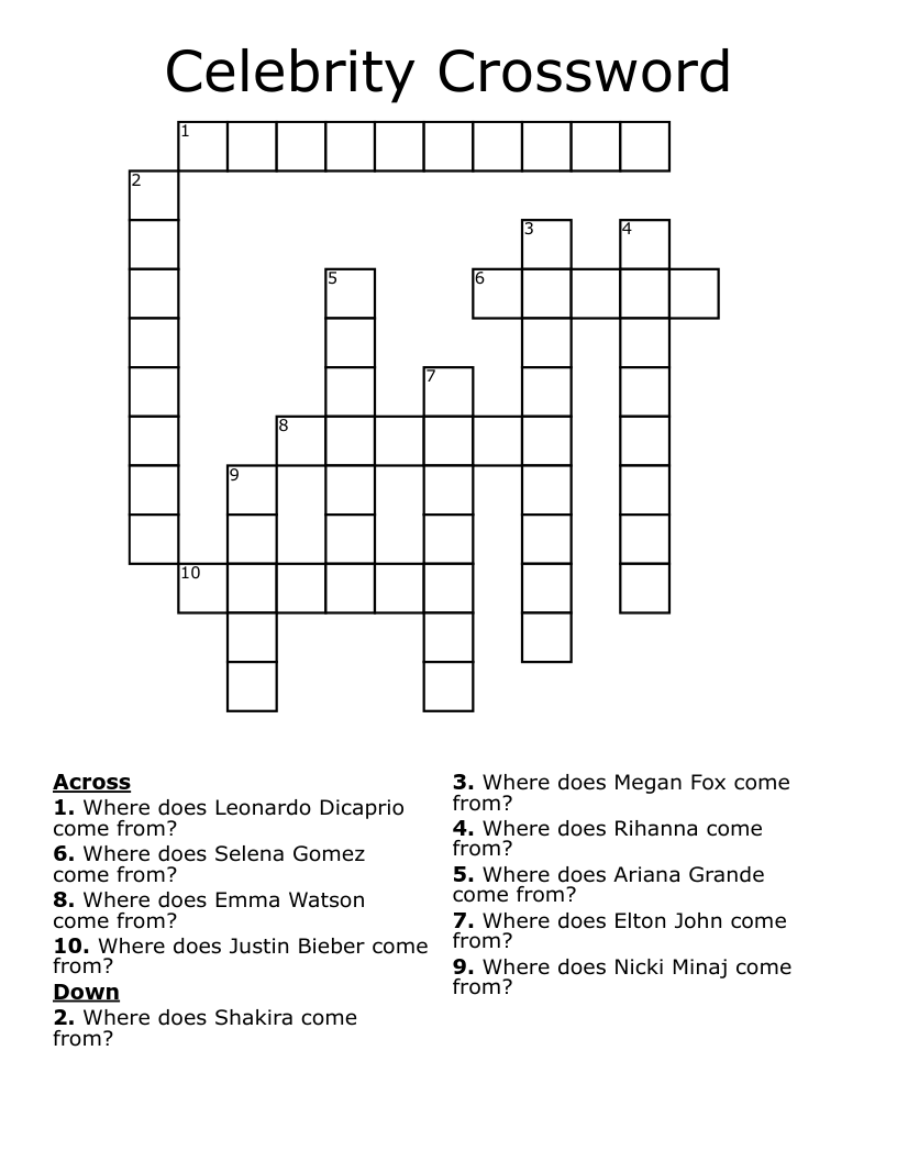 Celebrity Crossword 